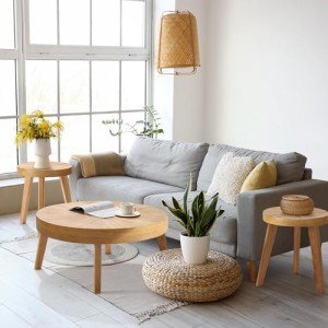 Farmhouse Round Coffee Table Set of 3