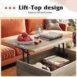 Mid-Century Modern Lift Top Coffee Table with Storage