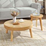 Farmhouse Round Coffee Table Set of 3