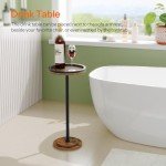 HOOBRO Round Side Table for Small Spaces