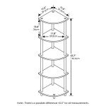 Furinno 5-Tier Corner Display Rack, Espresso/Black