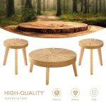 Farmhouse Round Coffee Table Set of 3