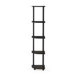 Furinno 5-Tier Corner Display Rack, Espresso/Black