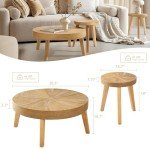 Farmhouse Round Coffee Table Set of 3