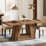 Tribesigns 63" Rustic Farmhouse Dining Table