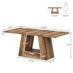 Tribesigns 63" Rustic Farmhouse Dining Table
