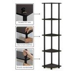 Furinno 5-Tier Corner Display Rack, Espresso/Black