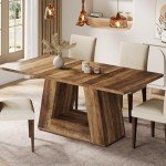 Tribesigns 63" Rustic Farmhouse Dining Table