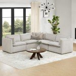 V-Shaped Down Filled Modular Sectional Sofa