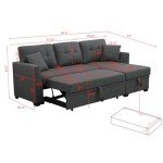 L-Shaped Sleeper Sofa with Reversible Chaise Lounge