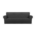 Stretch Sofa Slipcover - Non-Slip Dark Gray Protector