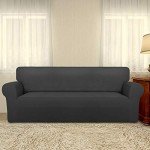 Stretch Sofa Slipcover - Non-Slip Dark Gray Protector