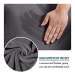 4-Piece Thick Velvet Sofa Cover Set - Grey