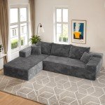 Plush Gray L-Shaped Cloud Sectional Couch