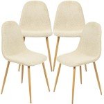 Set of 4 Armless Upholstered Dining Chairs