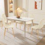 Set of 4 Armless Upholstered Dining Chairs