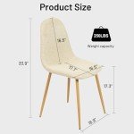 Set of 4 Armless Upholstered Dining Chairs