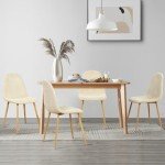 Set of 4 Armless Upholstered Dining Chairs