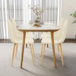 Set of 4 Armless Upholstered Dining Chairs