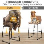 Set of 2 Armless Counter Height Stools, Brown