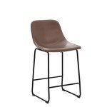 Set of 2 Armless Counter Height Stools, Brown
