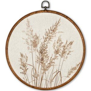 Beige Rustic Fall Floral Wall Art Decor