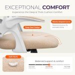 Ergonomic Beige Office Gaming Chair with Adjustable Height