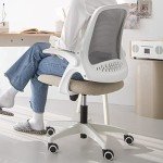Ergonomic Beige Office Gaming Chair with Adjustable Height