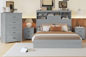 Vintage 4-Piece Queen Bedroom Set with Storage