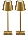 2 Pack Cordless LED Table Lamps - Gold