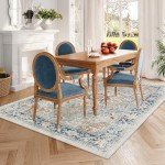 Lahome Blue Boho 8x10 Area Rug for Home