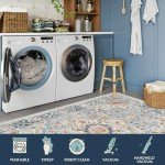 Lahome Blue Boho 8x10 Area Rug for Home