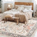 Large Vintage Floral Area Rug 8x10 for Home