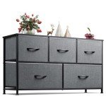 Stylish Dark Grey 5-Drawer Fabric Dresser