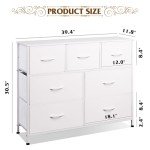 7-Drawer Fabric Dresser with Wood Top