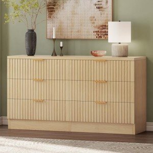 Fluted 6-Drawer Dresser for Versatile Storage