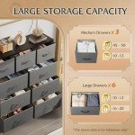 9-Drawer Fabric Dresser Storage Tower in Dark Grey