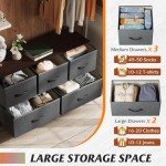 Stylish Dark Grey 5-Drawer Fabric Dresser