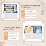 7-Drawer Fabric Dresser with Wood Top
