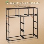 9-Drawer Fabric Dresser Storage Tower in Dark Grey