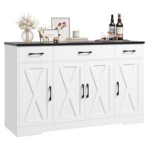 Modern Farmhouse Buffet Cabinet with Storage Drawers
