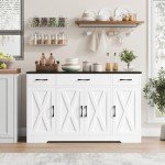 Modern Farmhouse Buffet Cabinet with Storage Drawers