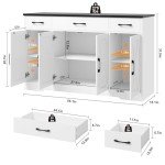 Modern Farmhouse Buffet Cabinet with Storage Drawers