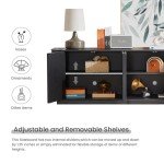 64" Wooden Sideboard Buffet Cabinet with Storage