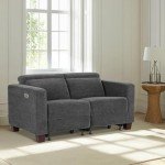 MCombo 62.2'' Power Loveseat Recliner Sofa - Dark Grey