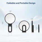 30X Magnifying Double-Sided Hand Mirror with Handle