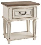 Realyn Cottage Style 1 Drawer Nightstand - Chipped White