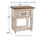Realyn Cottage Style 1 Drawer Nightstand - Chipped White