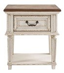 Realyn Cottage Style 1 Drawer Nightstand - Chipped White