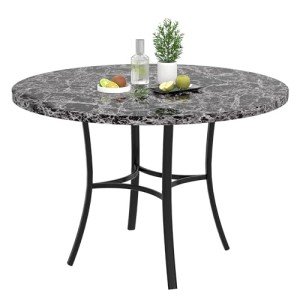 VECELO 36" Round Faux Marble Dining Table